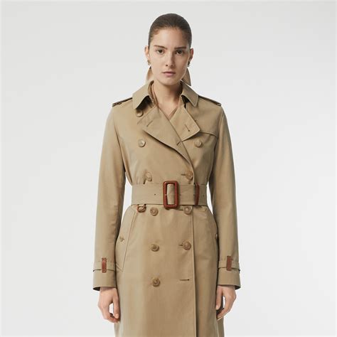 Trench coat Burberry in gabardine di cotone con pannelli tartan